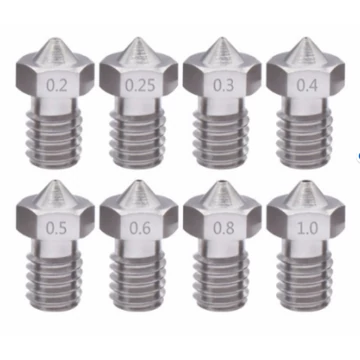 E3D V6 Rozsdamentes acél fúvóka M6 menettel