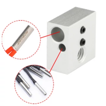 MK8 heatblock PT100 termisztor fogadóval