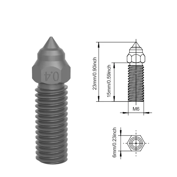 Creality K1/K1MAX Edzettacél Fúvóka 0.4mm (1.75mm)